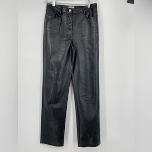 Aritzia, Wilfred Faux Leather Pants, Black, 5 pocket, ankle, straight, Size 4‎